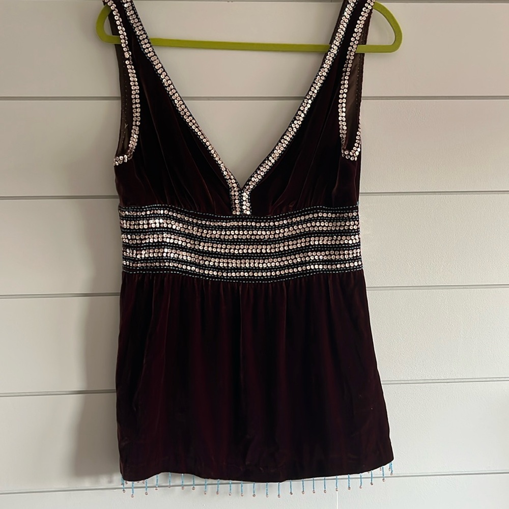 Till The End Velvet Beaded Top
